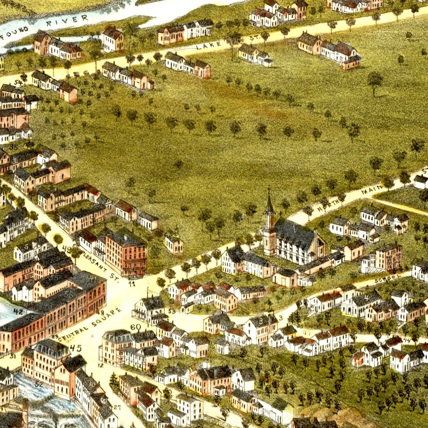Vintage Map of Bristol, New Hampshire, 1884