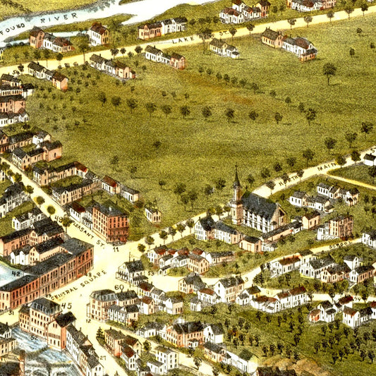 Vintage Map of Bristol, New Hampshire, 1884
