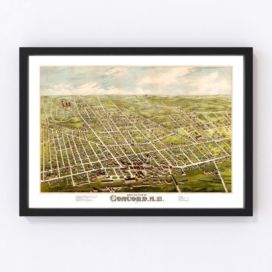 vintage map of Concord, New Hampshire, 1875