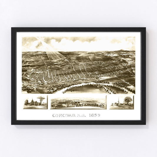 vintage map of Concord, New Hampshire, 1899