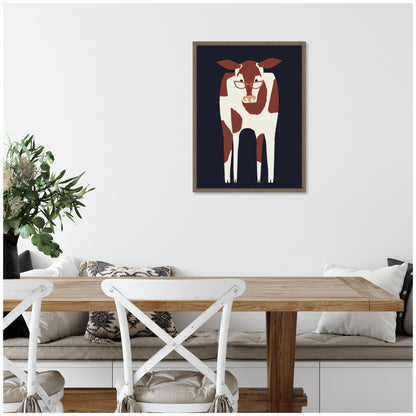 Farm Cow Framed Canvas Wall Art