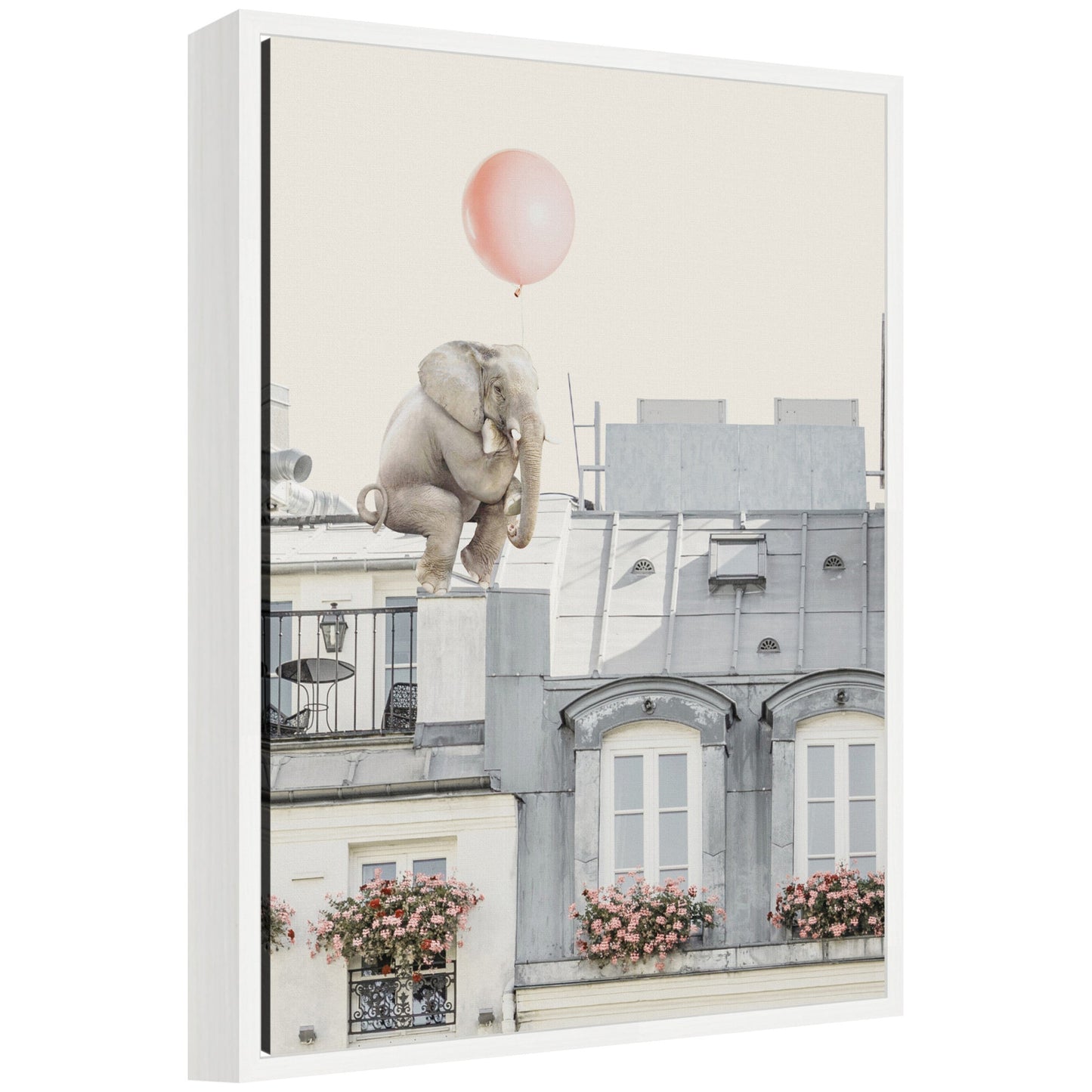 Elephant in Paris framed canvas wall art