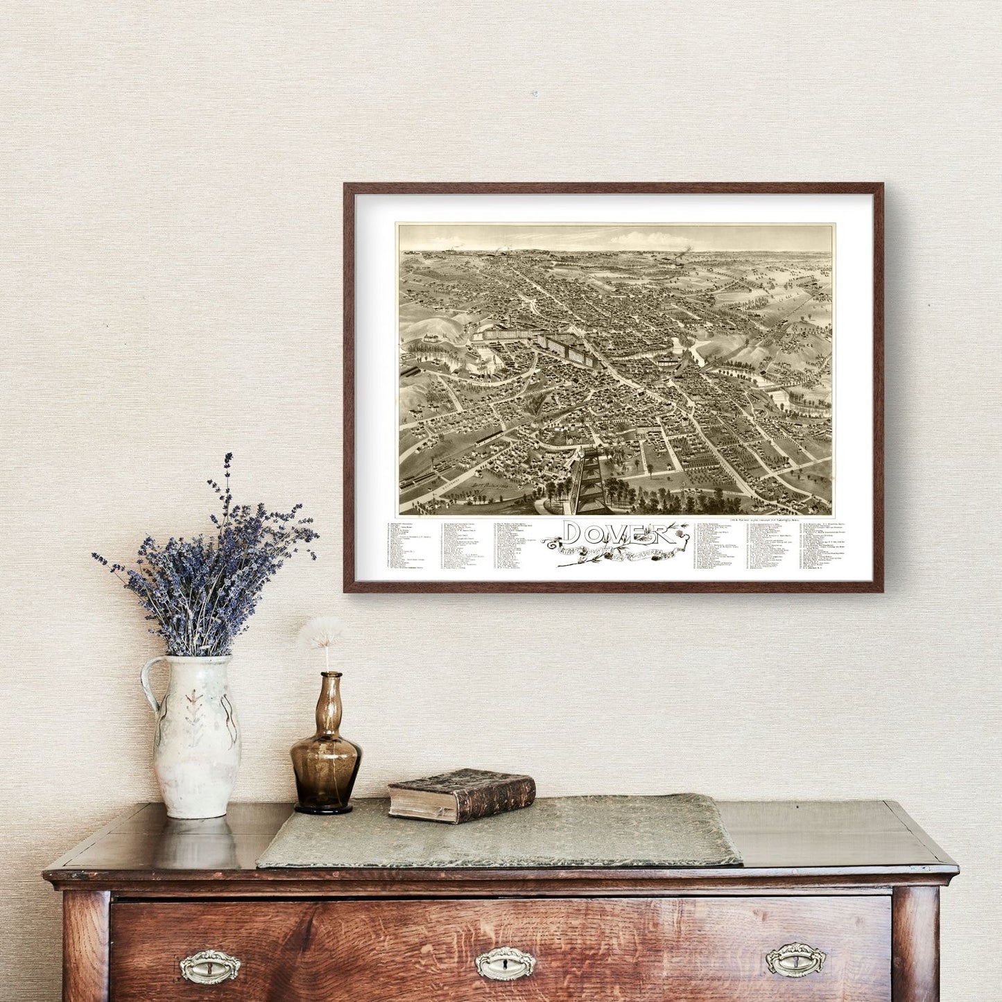 Vintage Map of Dover, New Hampshire, 1888