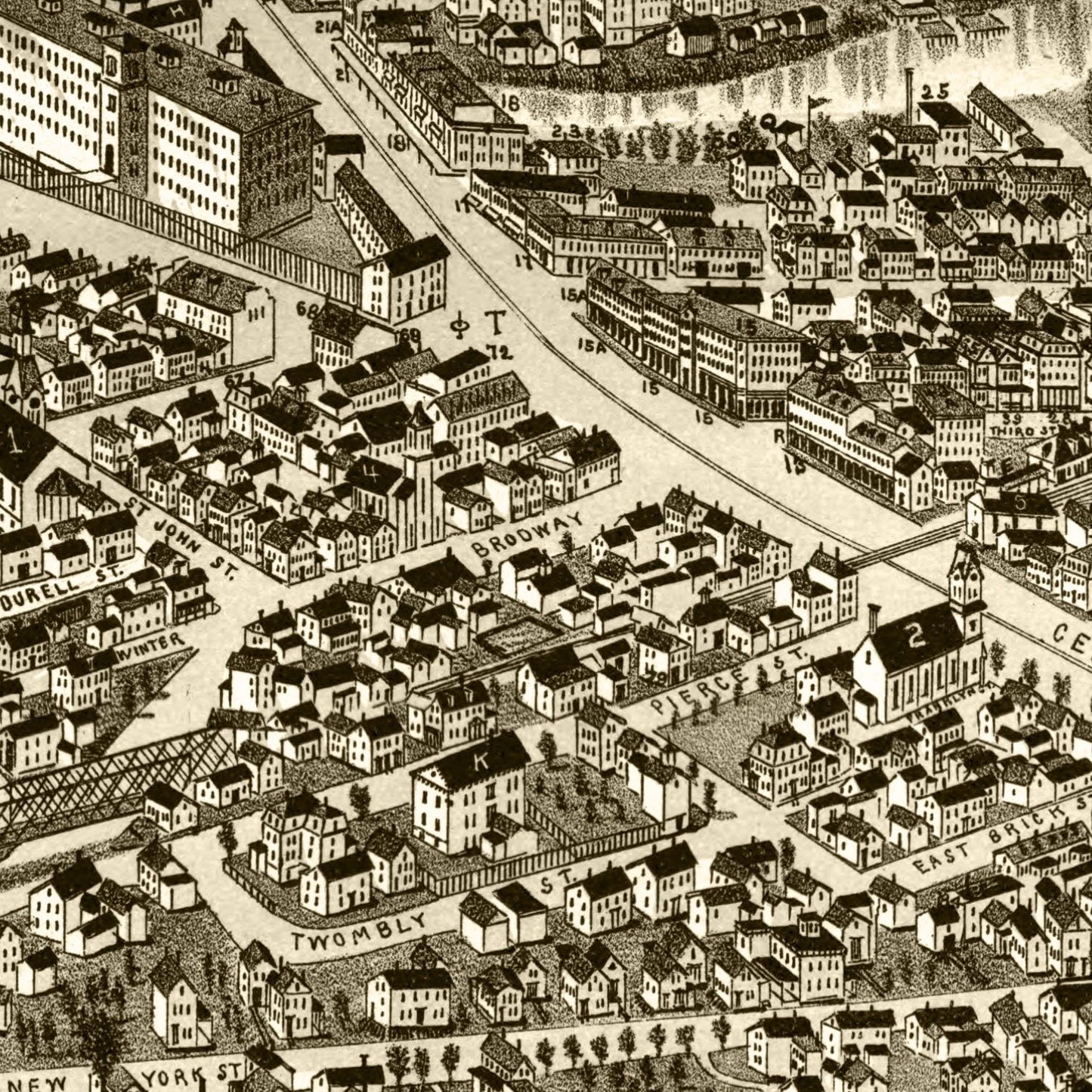 Vintage Map of Dover, New Hampshire, 1888