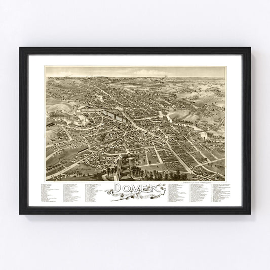 Vintage map of Dover, New Hampshire, 1888