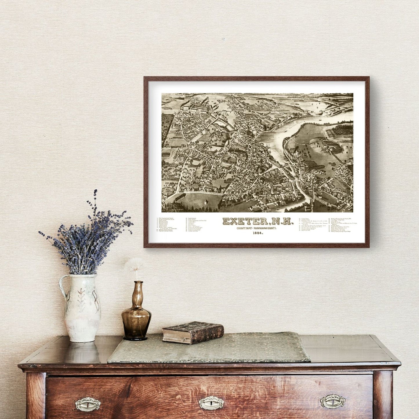 Vintage Map of Exeter, New Hampshire, 1884