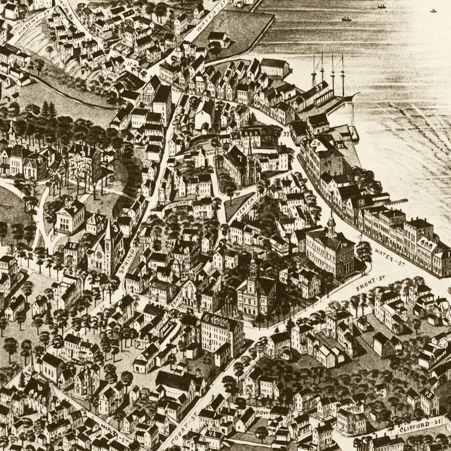 Vintage Map of Exeter, New Hampshire, 1884