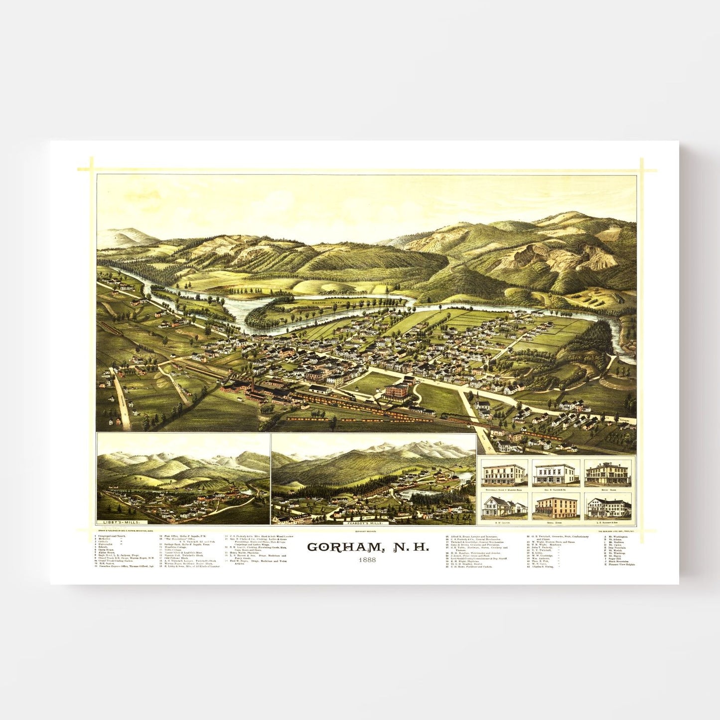 Vintage Map of Gorham, New Hampshire, 1888