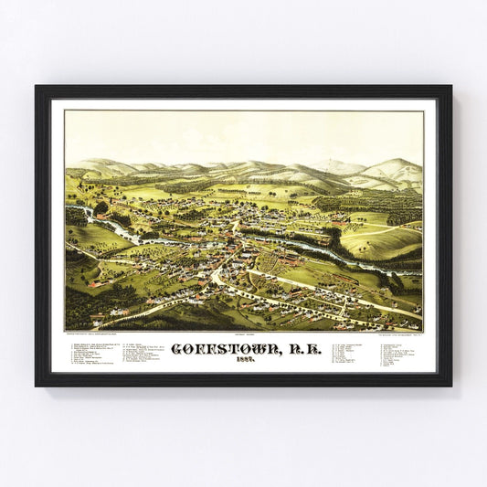 Vintage map of Goffstown, New Hampshire, 1887