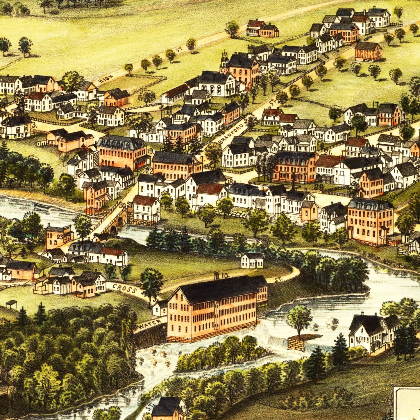 Vintage Map of Henniker, New Hampshire, 1889