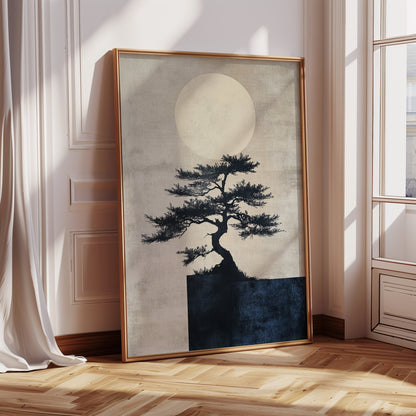 Zen Bonsai Tree Minimalist Japanese Wall Art