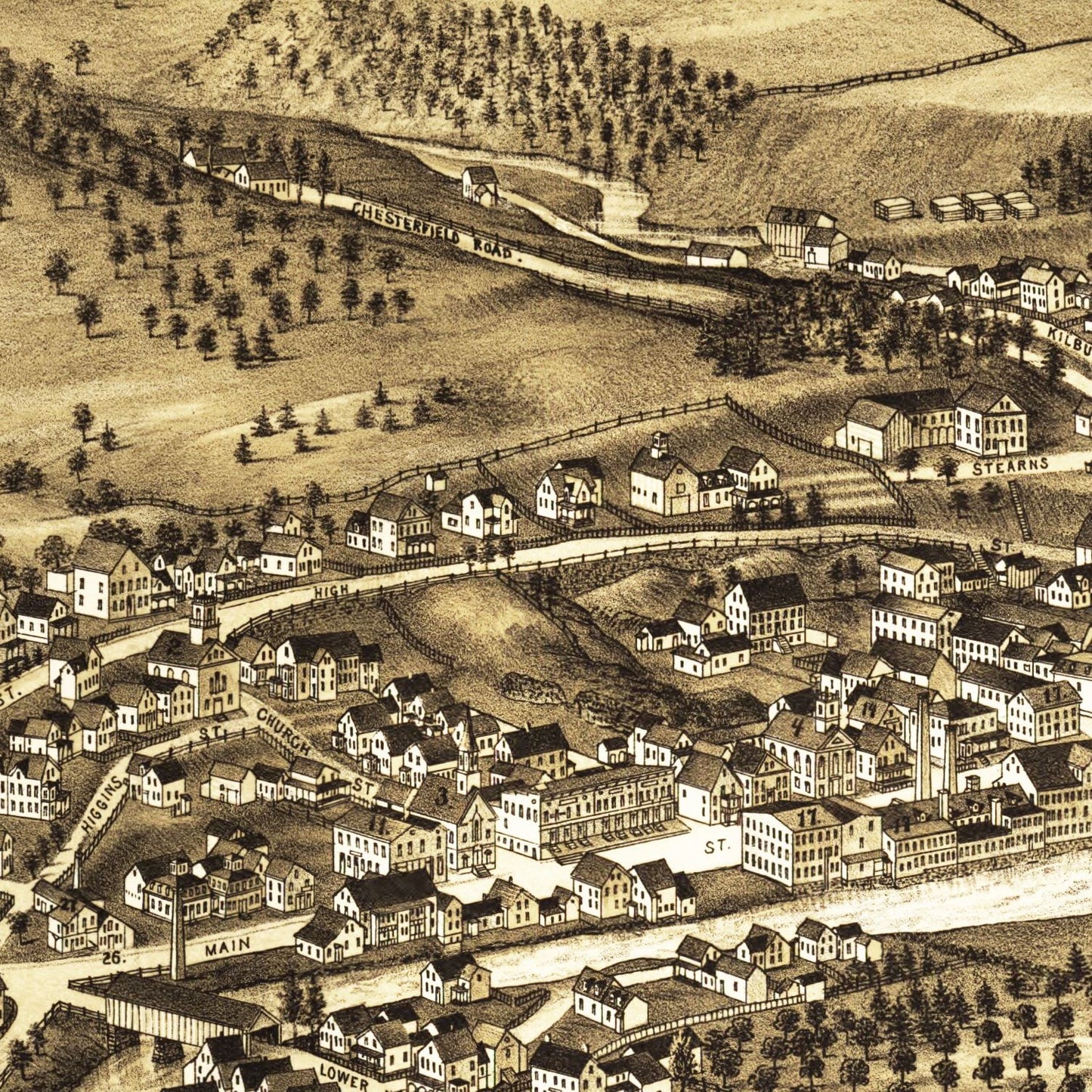Vintage Map of Hinsdale, Cheshire County, New Hampshire, 1886