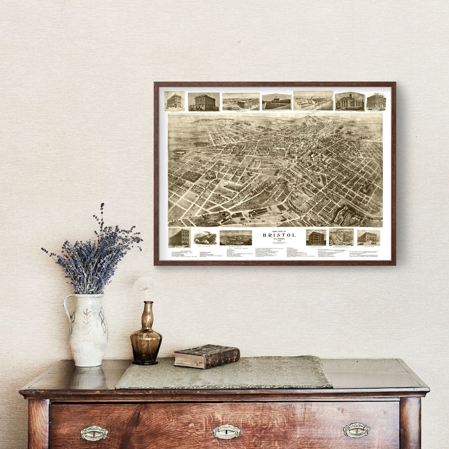 Vintage Map of Bristol, Virginia, 1912