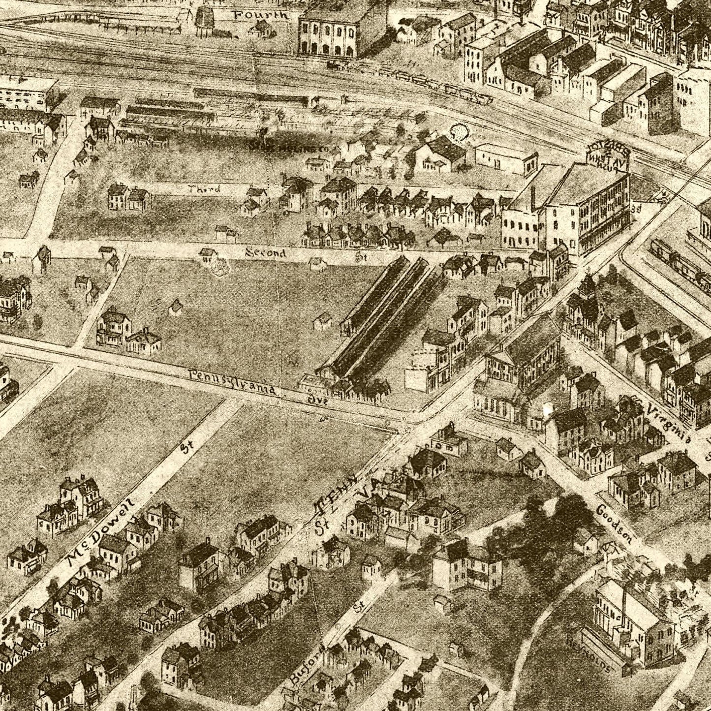 Vintage Map of Bristol, Virginia, 1912