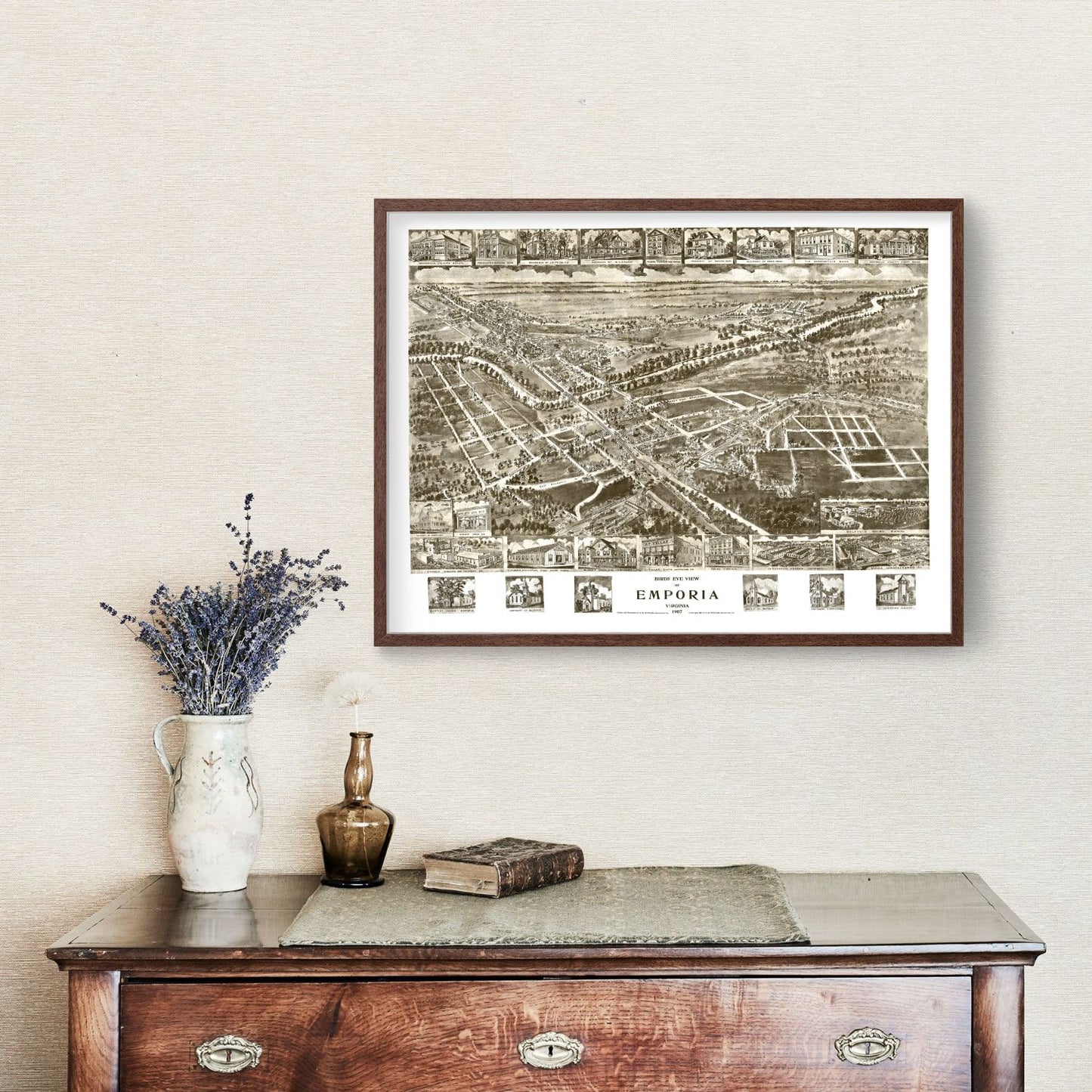 Vintage Map of Emporia, Virginia, 1907