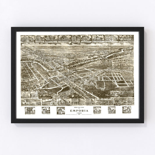 Vintage map of Emporia, Virginia, 1907
