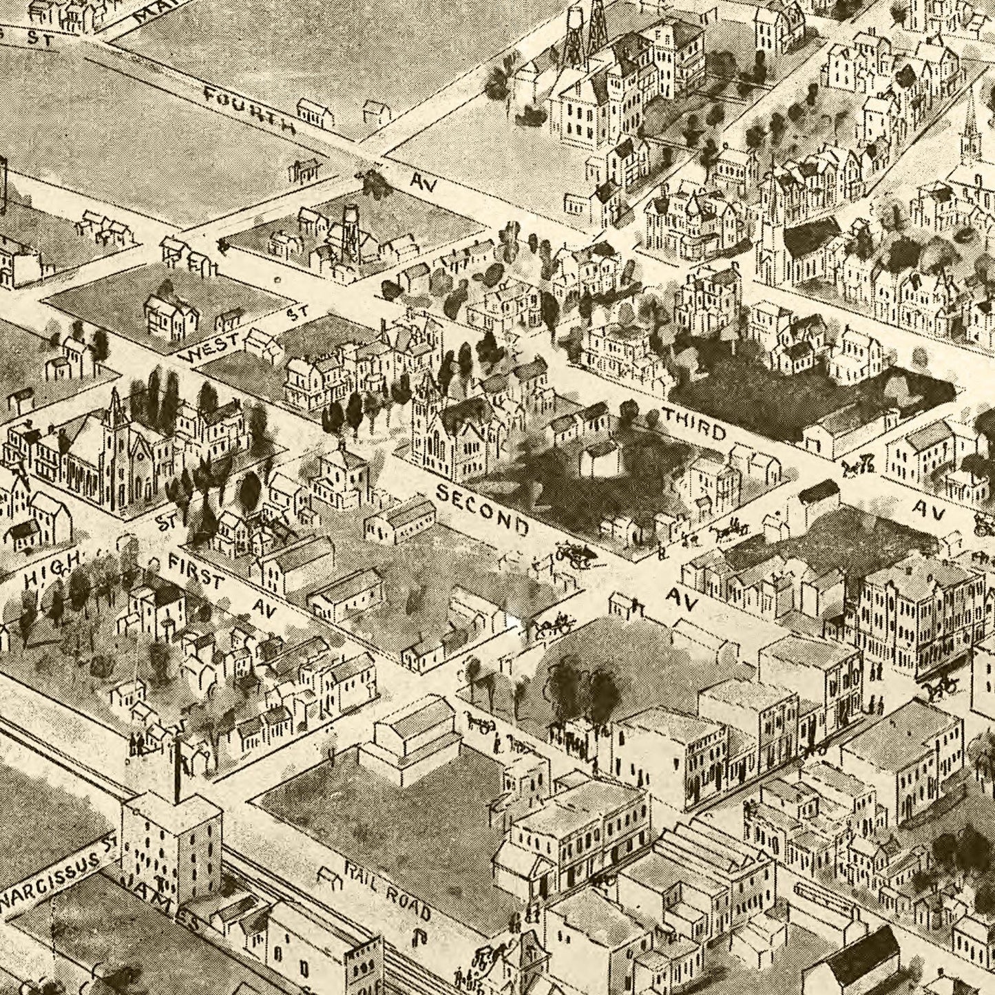 Vintage Map of Franklin, Virginia, 1907