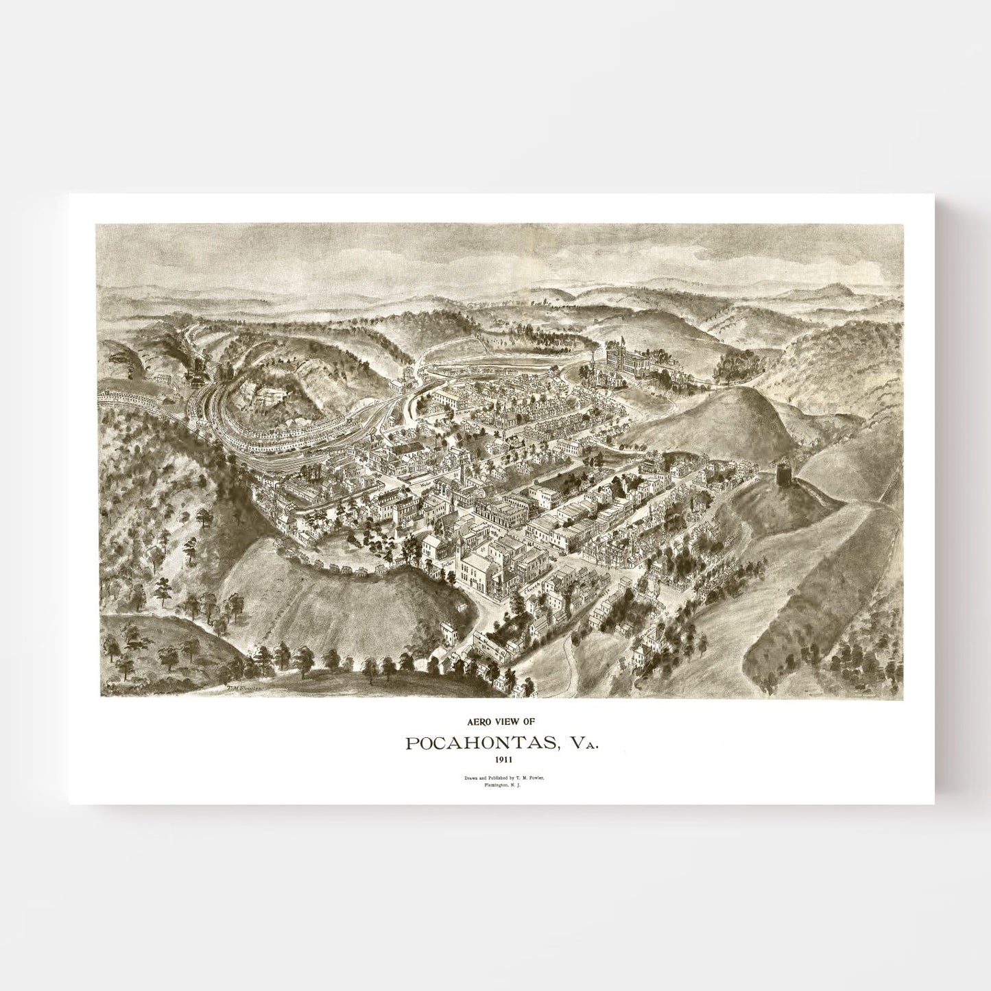 Vintage Map of Pocahontas, Virginia, 1911