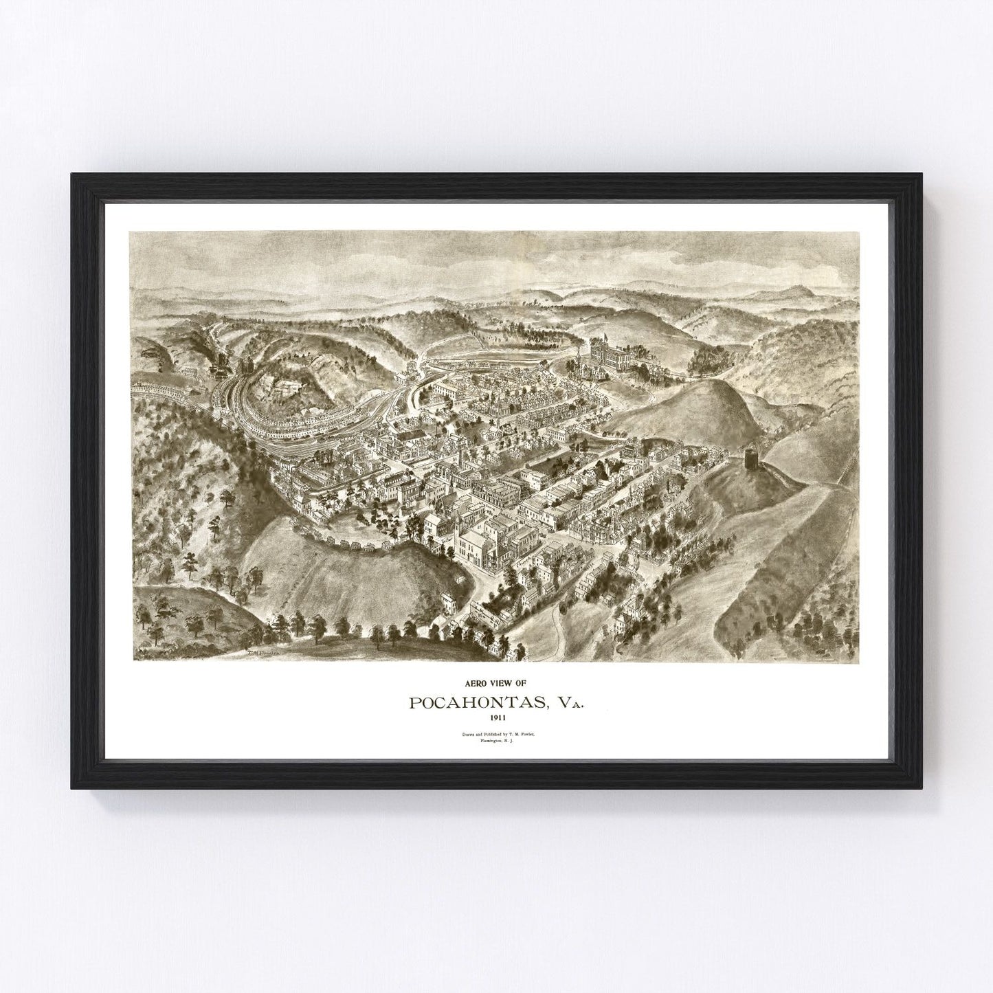 vintage map of Pocahontas, Virginia, 1911