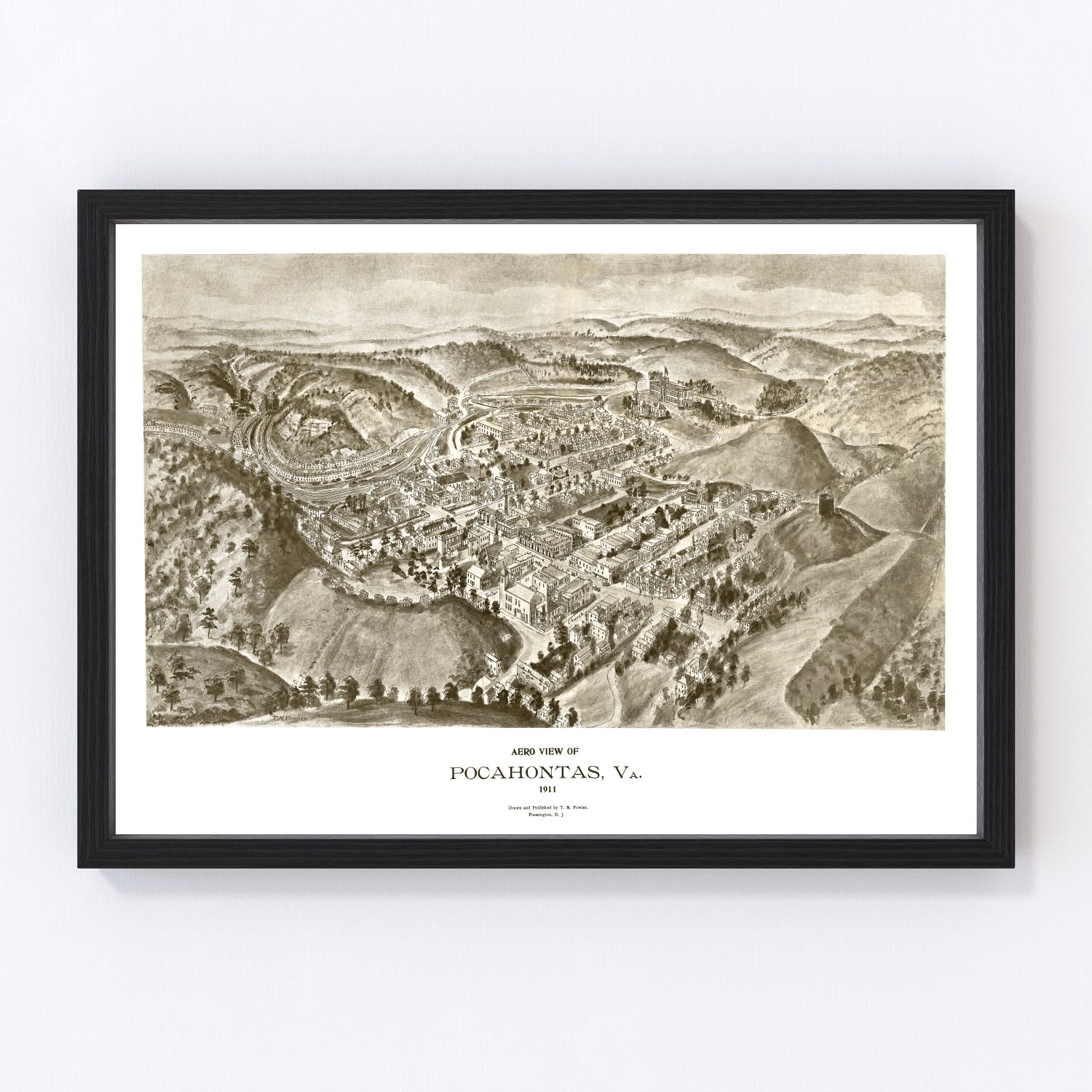 vintage map of Pocahontas, Virginia, 1911
