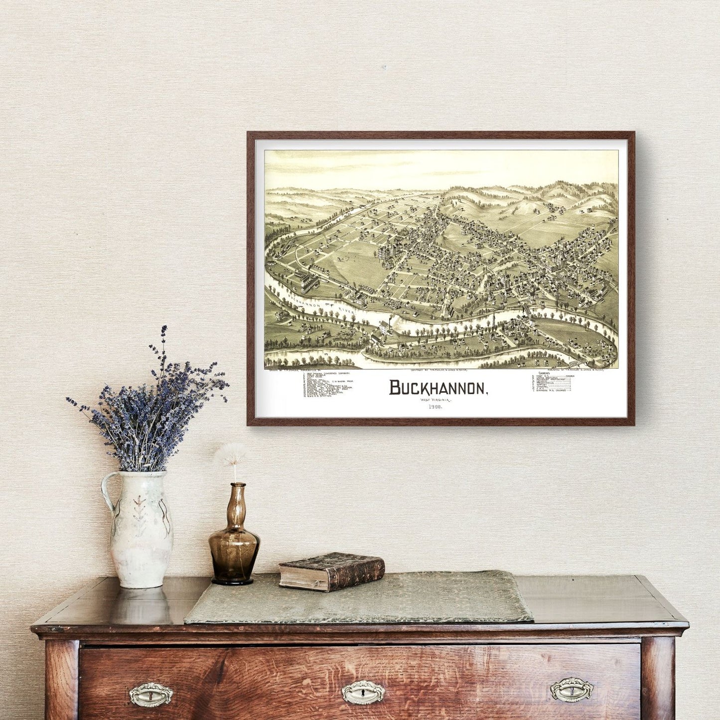 Vintage Map of Buckhannon, West Virginia, 1900