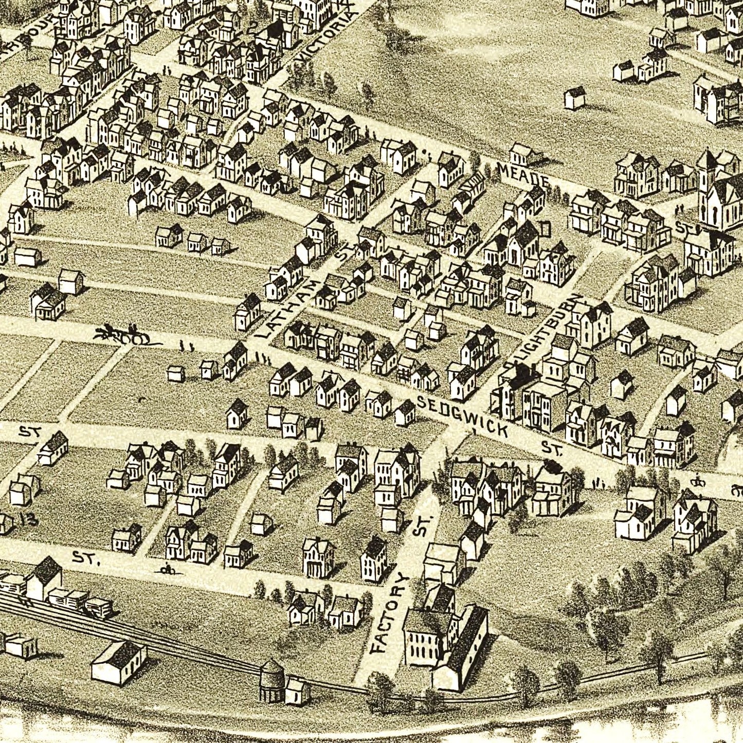 Vintage Map of Buckhannon, West Virginia, 1900