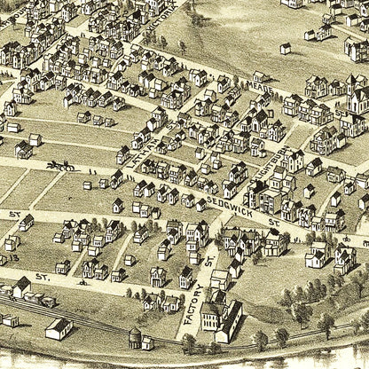 Vintage Map of Buckhannon, West Virginia, 1900
