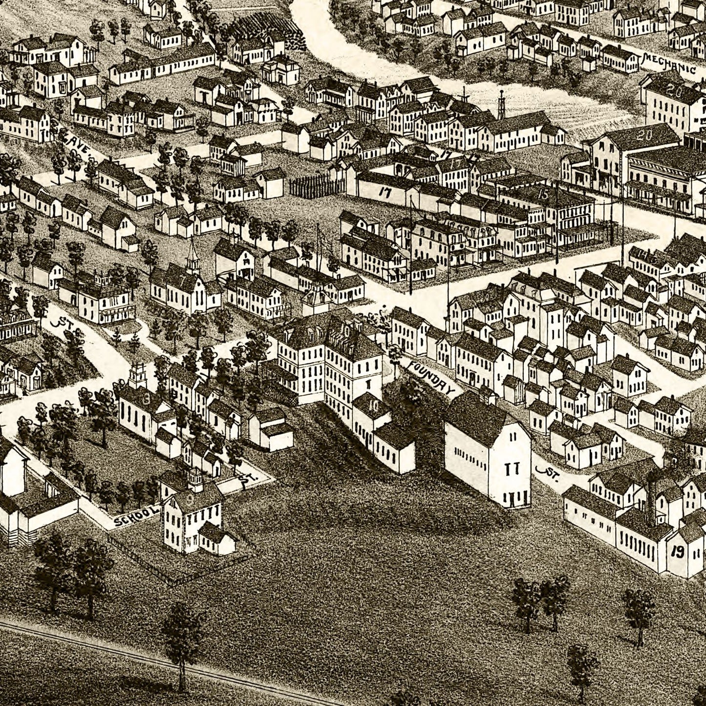 Vintage Map of Lancaster, New Hampshire, 1883