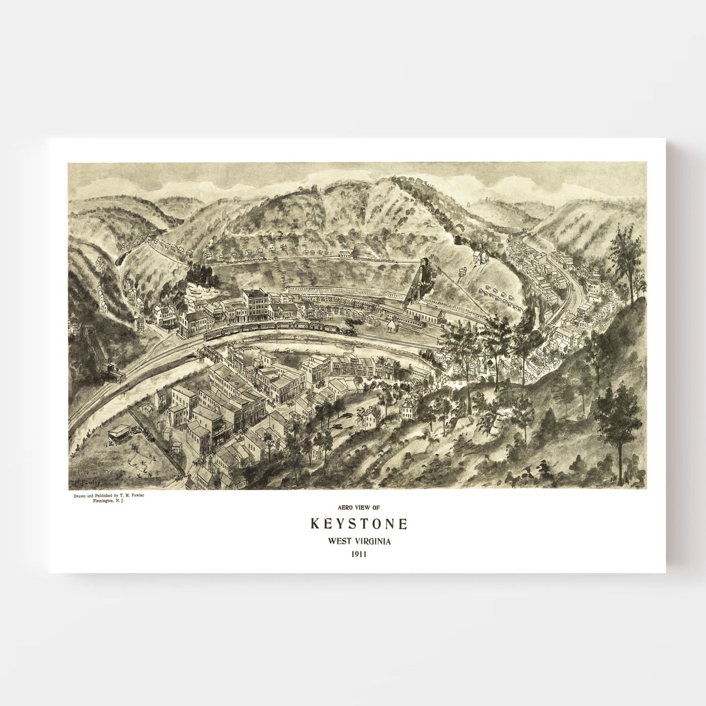 Vintage Map of Keystone, West Virginia, 1911
