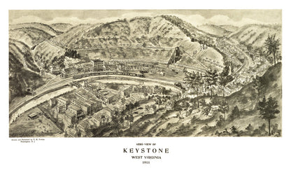 Vintage Map of Keystone, West Virginia, 1911