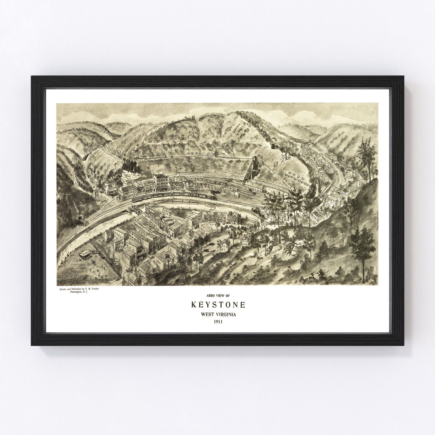 vintage map of Keystone, McDowell County, West Virginia, 1911