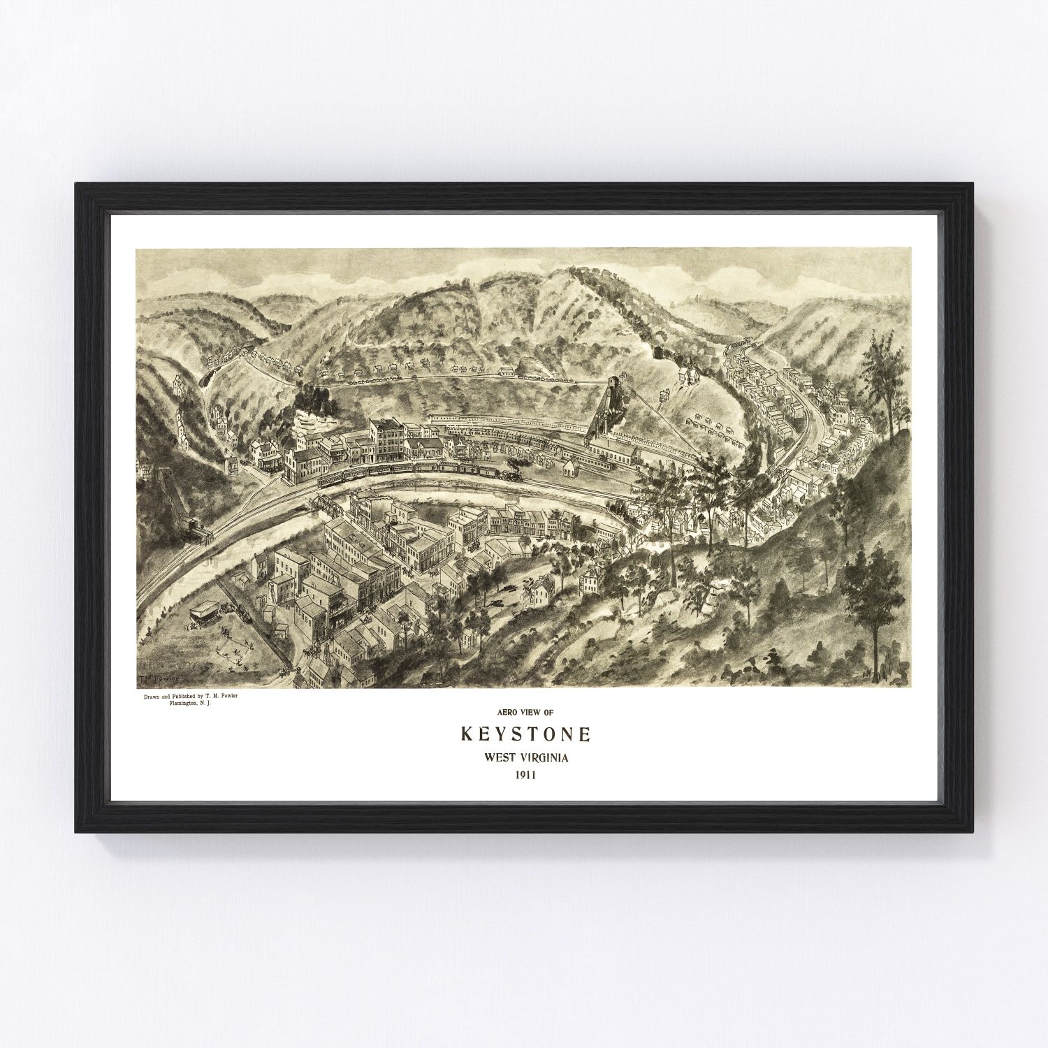 vintage map of Keystone, McDowell County, West Virginia, 1911