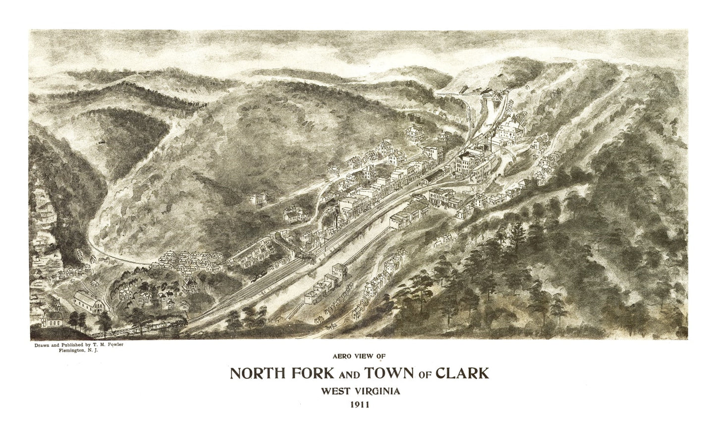 Vintage Map of Northfork, West Virginia, 1911