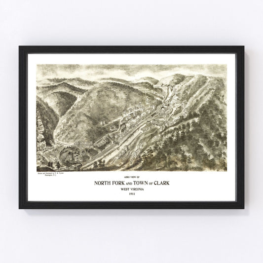 vintage map of Northfork, West Virginia, 1911