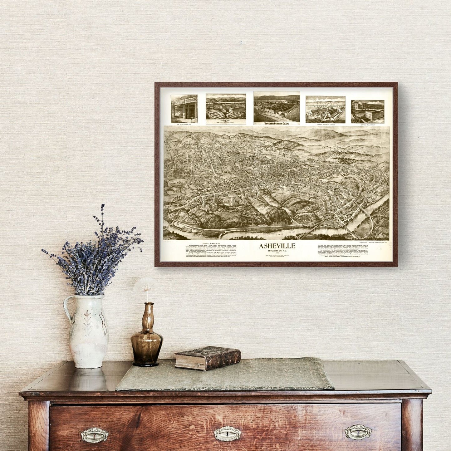 Vintage Map of Asheville, North Carolina, 1912