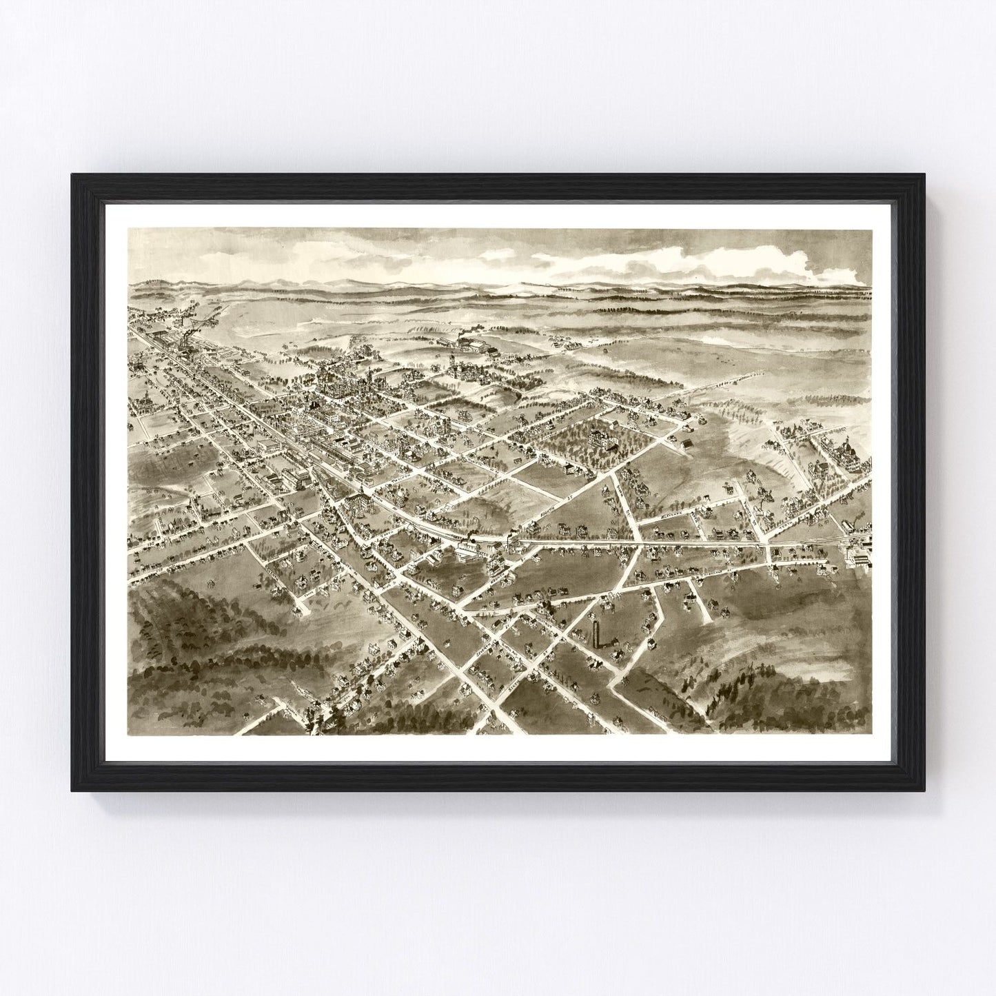 vintage map of Hickory, North Carolina, 1907