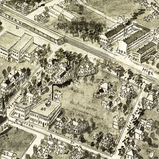 Vintage Map of High Point, Guilford County, North Carolina, 1913