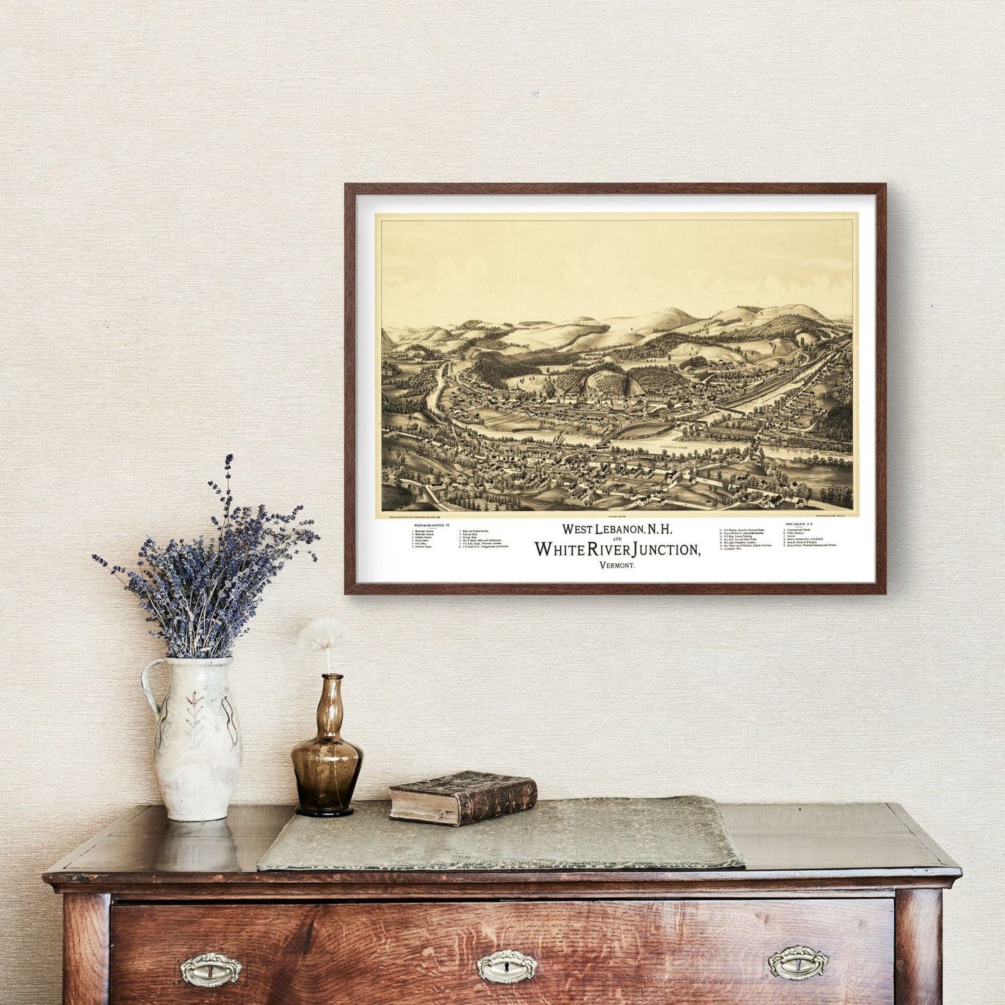 Vintage Map of West Lebanon, New Hampshire, 1889