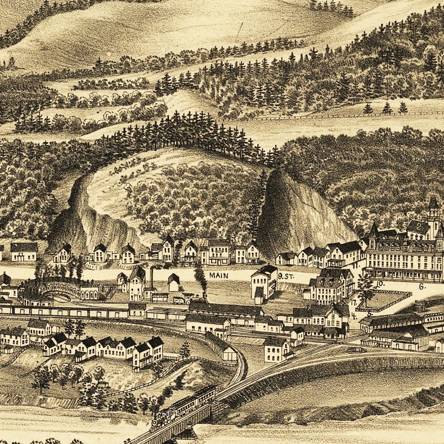 Vintage Map of West Lebanon, New Hampshire, 1889