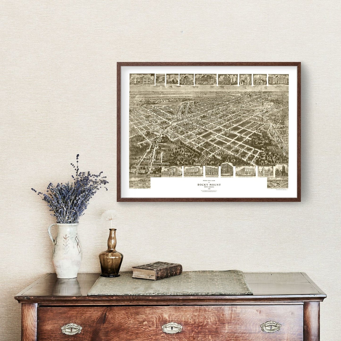 Vintage Map of Rocky Mount, North Carolina, 1907