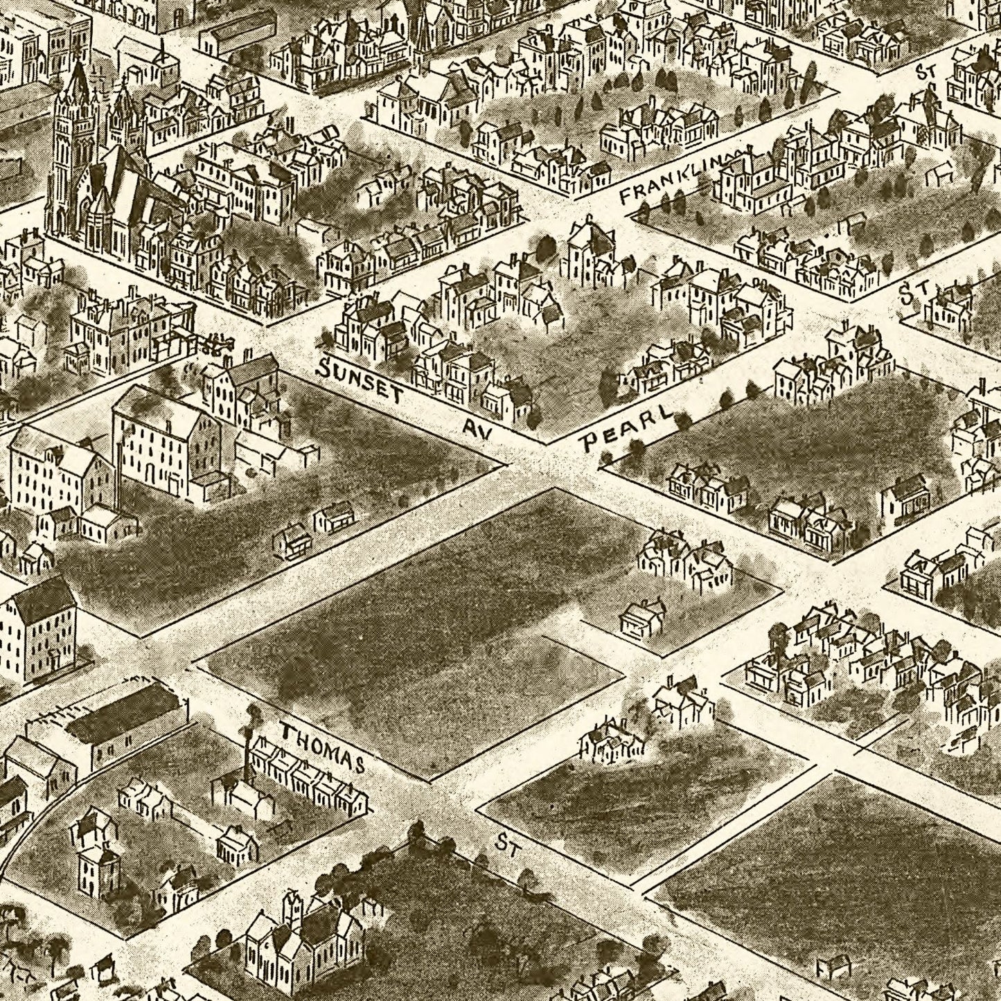 Vintage Map of Rocky Mount, North Carolina, 1907