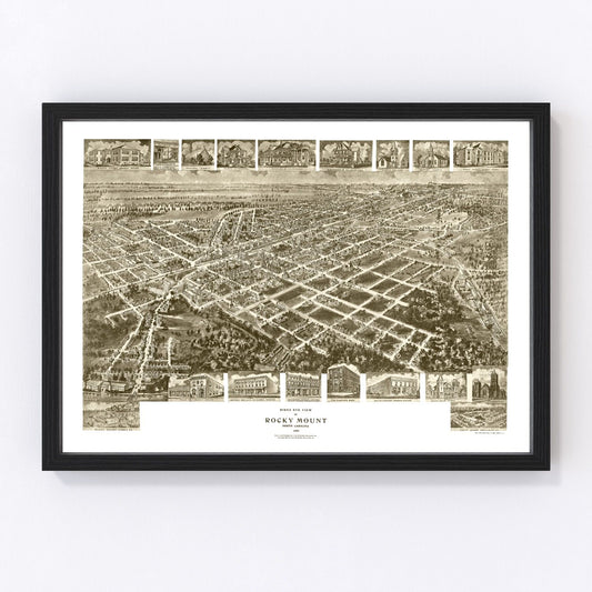 vintage map of Rocky Mount, North Carolina, 1907