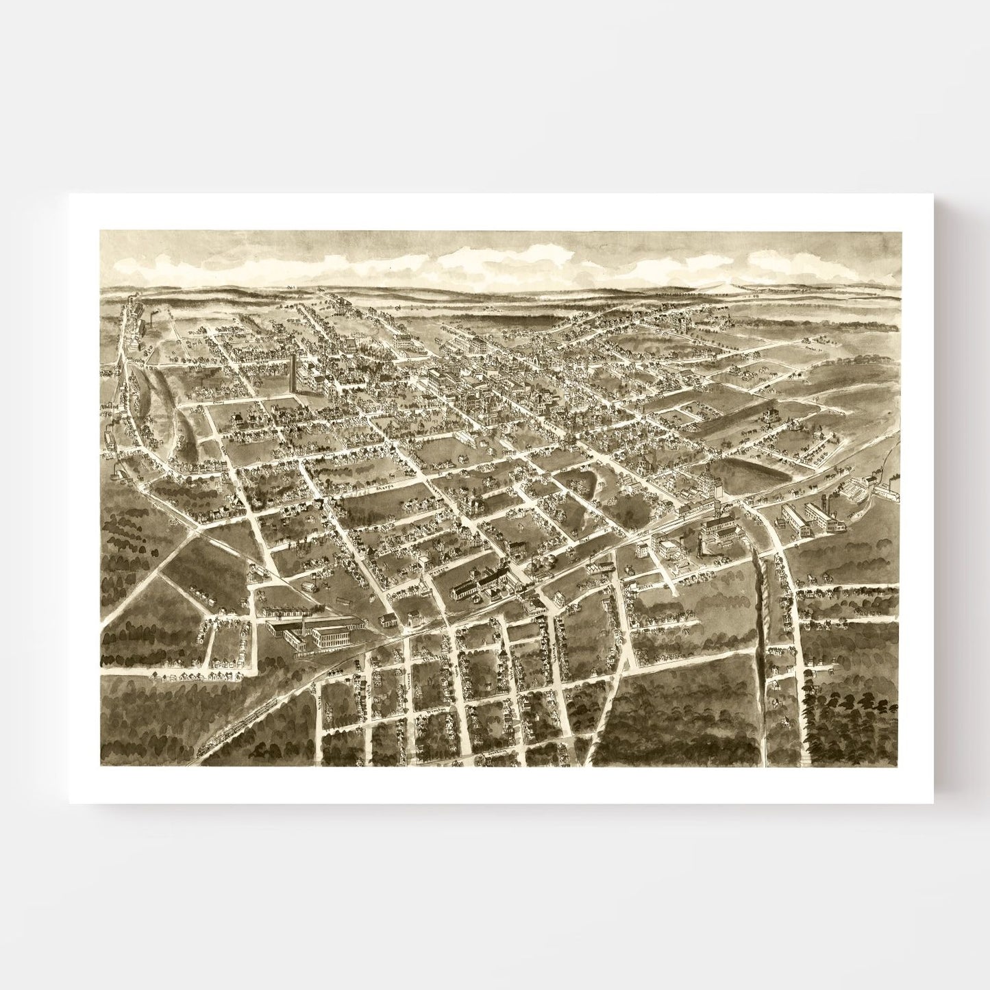 Vintage Map of Statesville, North Carolina, 1907
