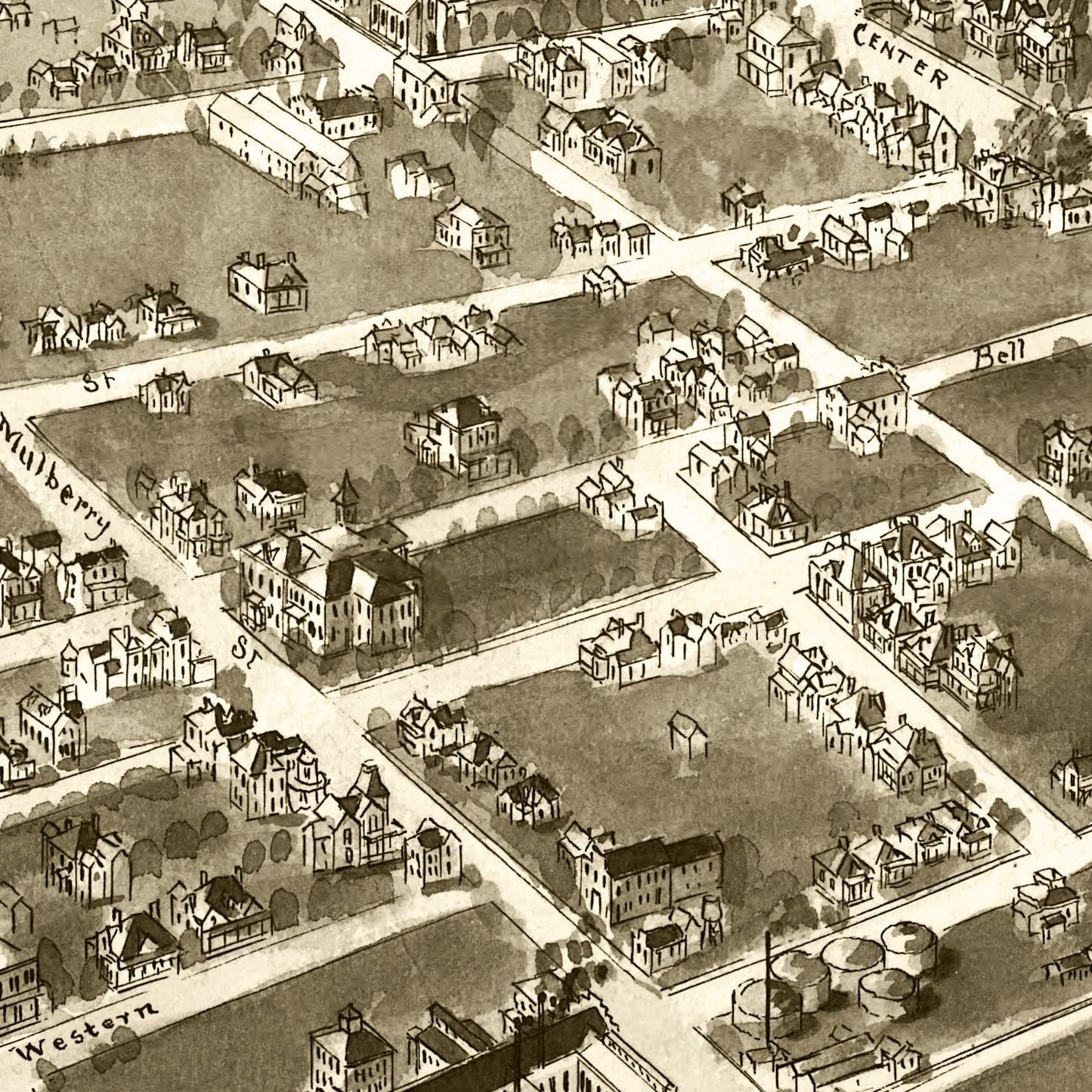 Vintage Map of Statesville, North Carolina, 1907