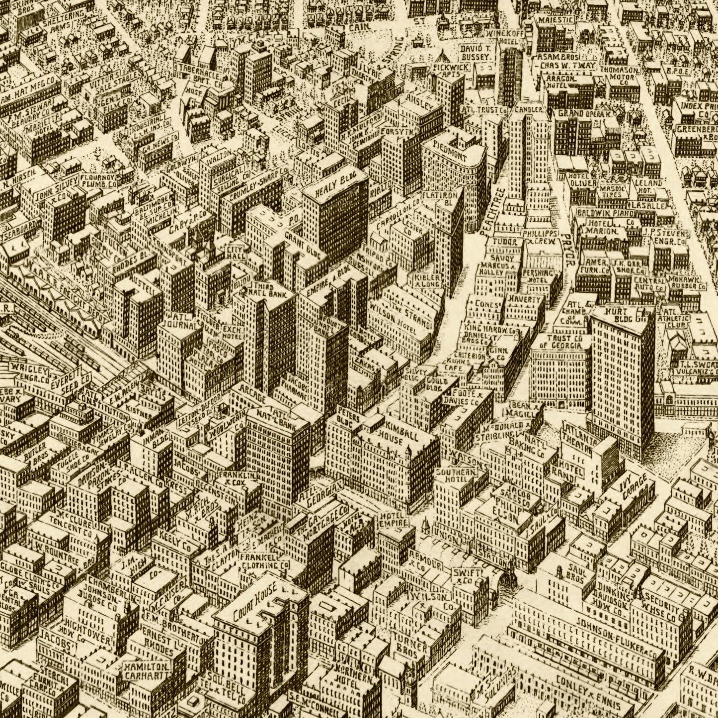 Vintage Map of Atlanta, Georgia, 1919