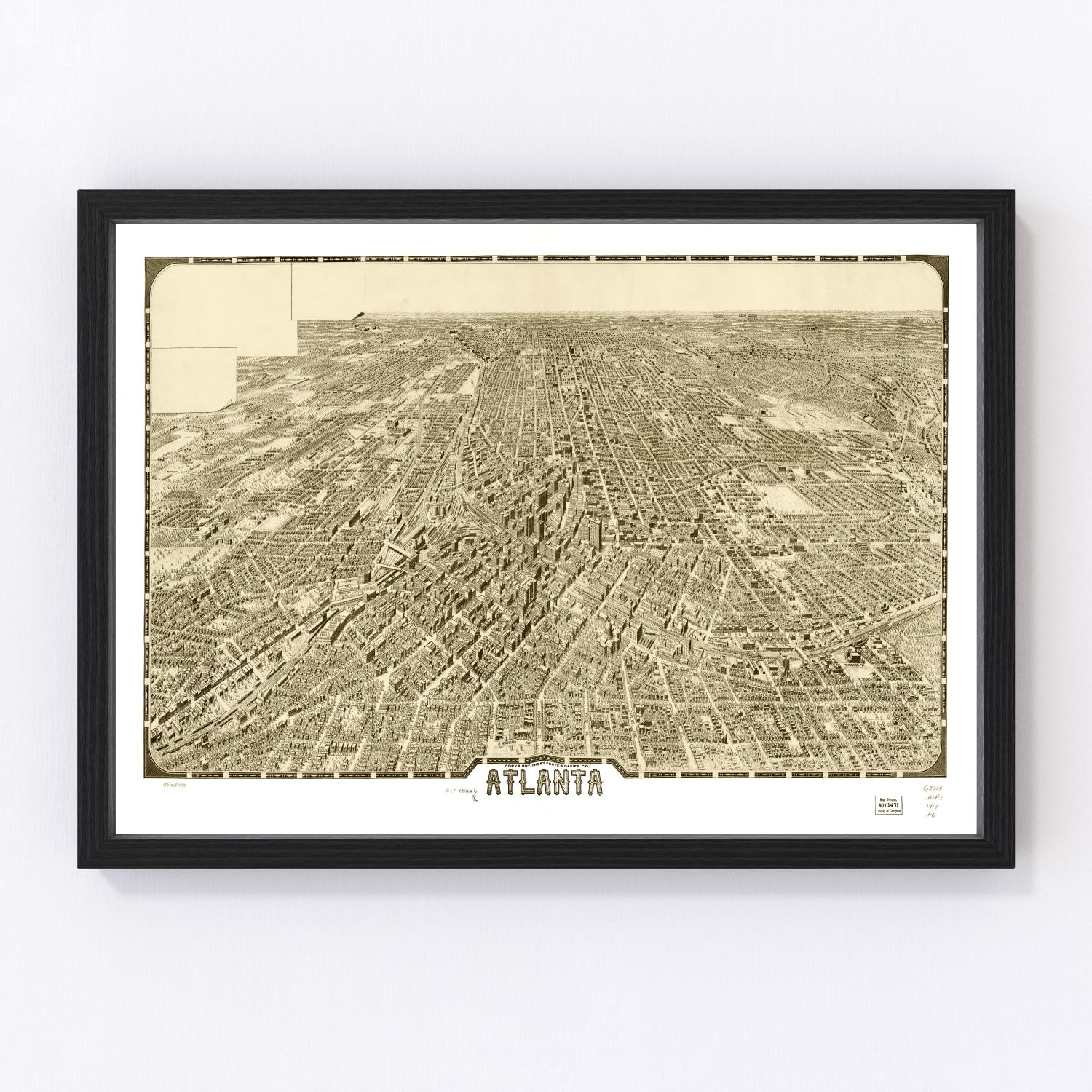 vintage map of Atlanta, Georgia, 1919, Great Migration era