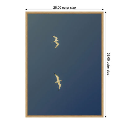 Fly Away Dark Blue by Alicia Bock Framed Canvas Wall Art Print