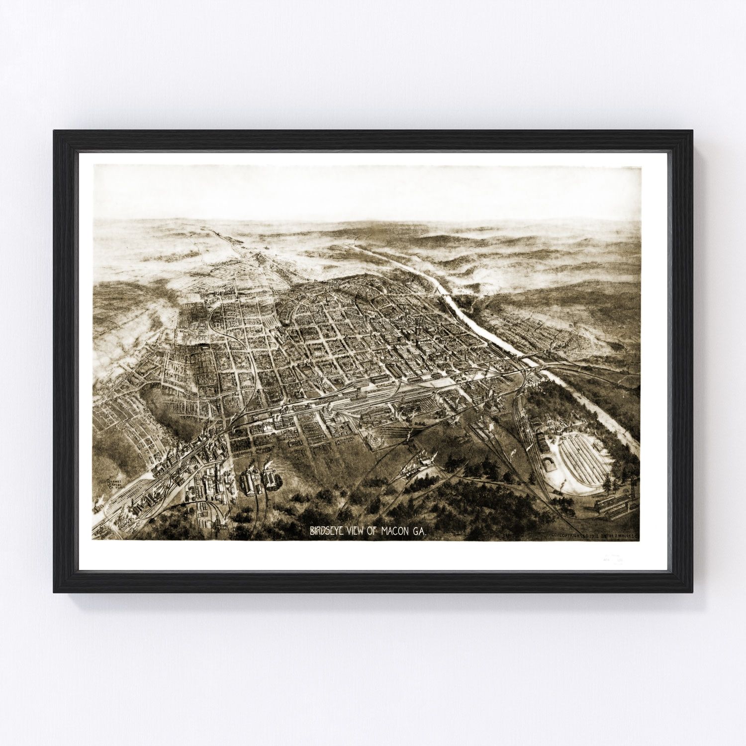 Vintage map of Macon, Georgia, 1912