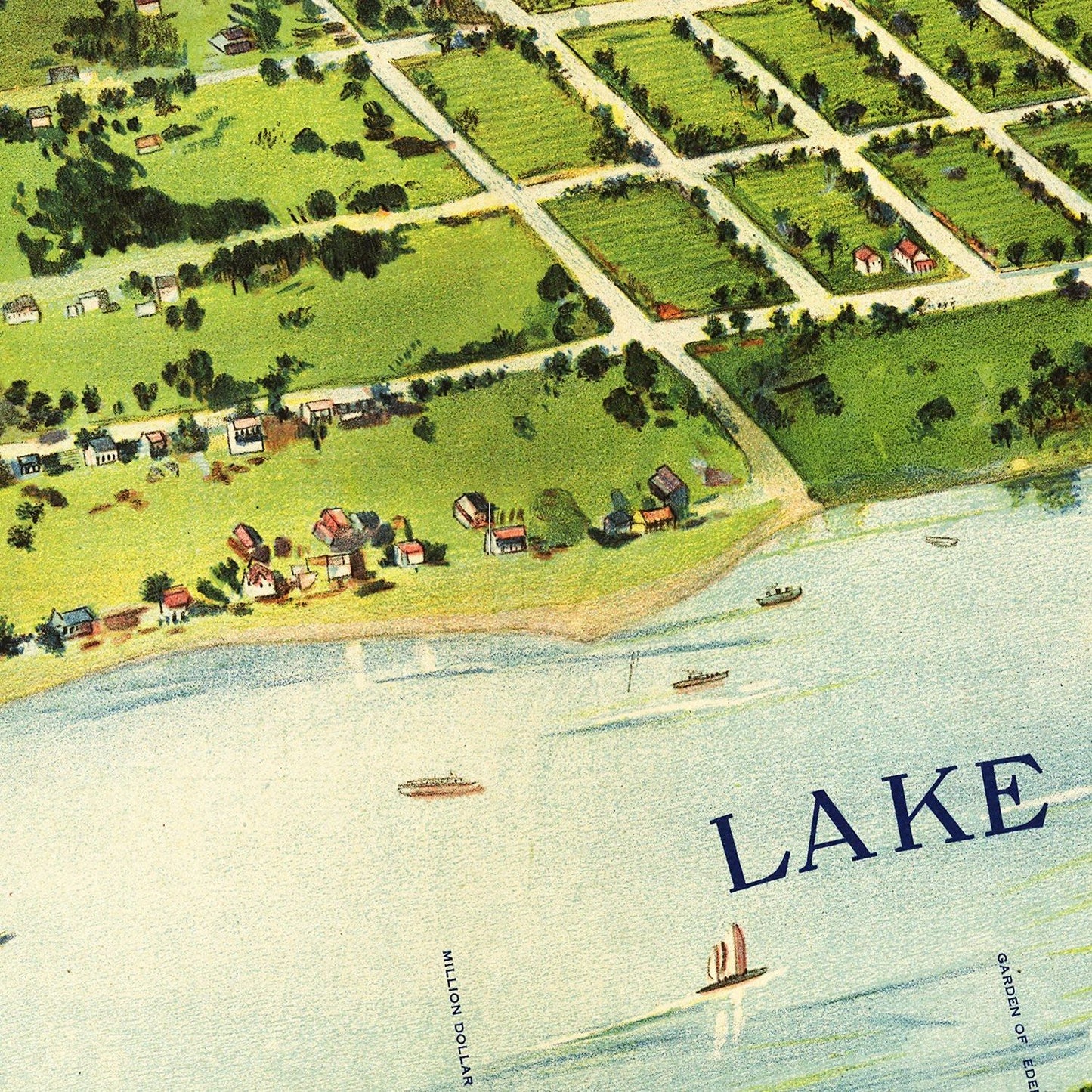 Vintage Map of Palm Beach & Lake Worth, Florida, 1915