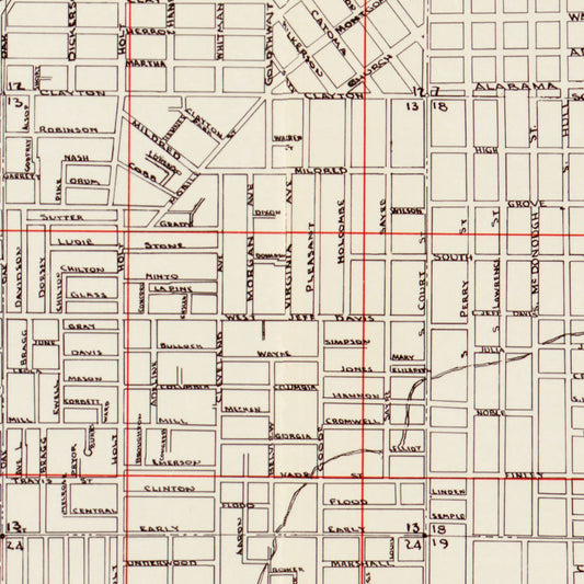 Vintage Map of Montgomery, Alabama, 1956